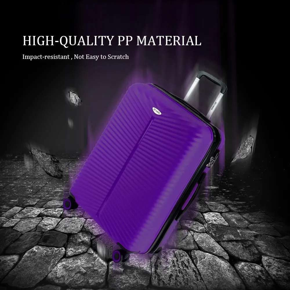 3Pcs Purple Luggage Sets,Lightweight Durable Suitcase Sets w/TSA Lock & Double Spinner Wheels(20in/24in/28in)
