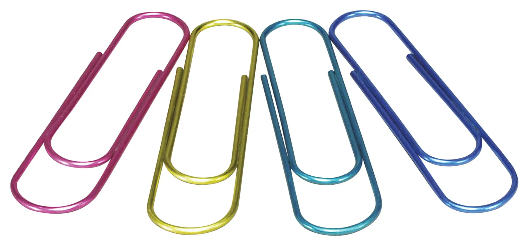 Baumgartens Metallic Vinyl Coated Paper Clips 4" ASSORTED Colors (26740)
