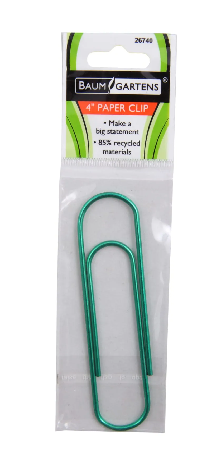 Baumgartens Metallic Vinyl Coated Paper Clips 4" ASSORTED Colors (26740)