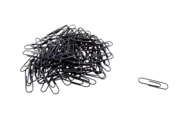 Baumgartens Vinyl Coated Paper Clips #1 Standard Size 100 Pack BLACK (ES-5110)