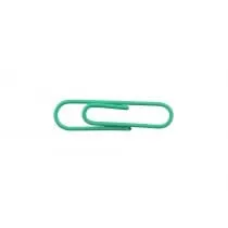 Baumgartens Vinyl Coated Paper Clips #1 Standard Size 100 Pack GREEN (ES-5060)