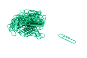 Baumgartens Vinyl Coated Paper Clips #1 Standard Size 100 Pack GREEN (ES-5060)
