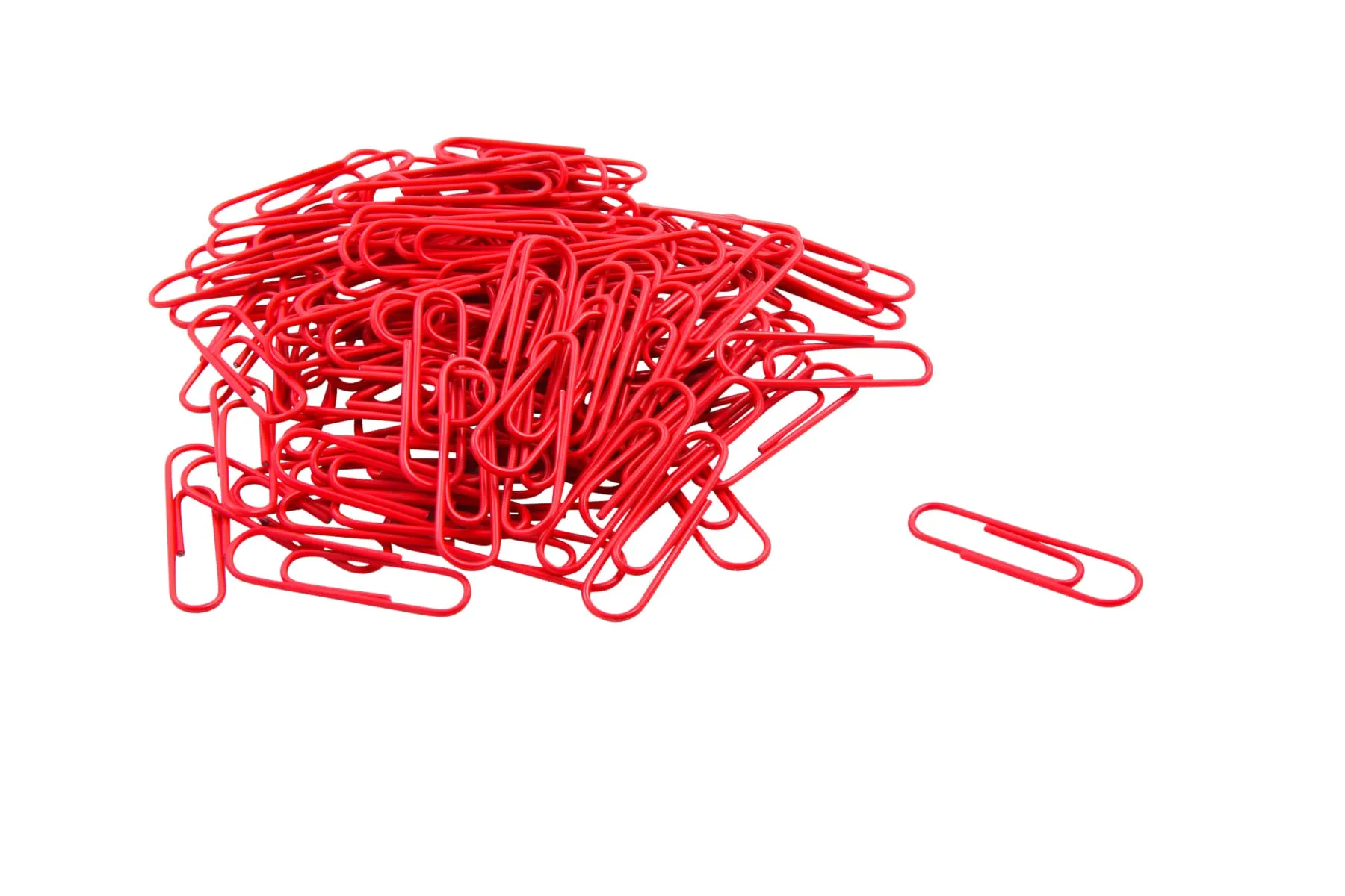 Baumgartens Vinyl Coated Paper Clips #1 Standard Size 100 Pack RED (ES-5020)