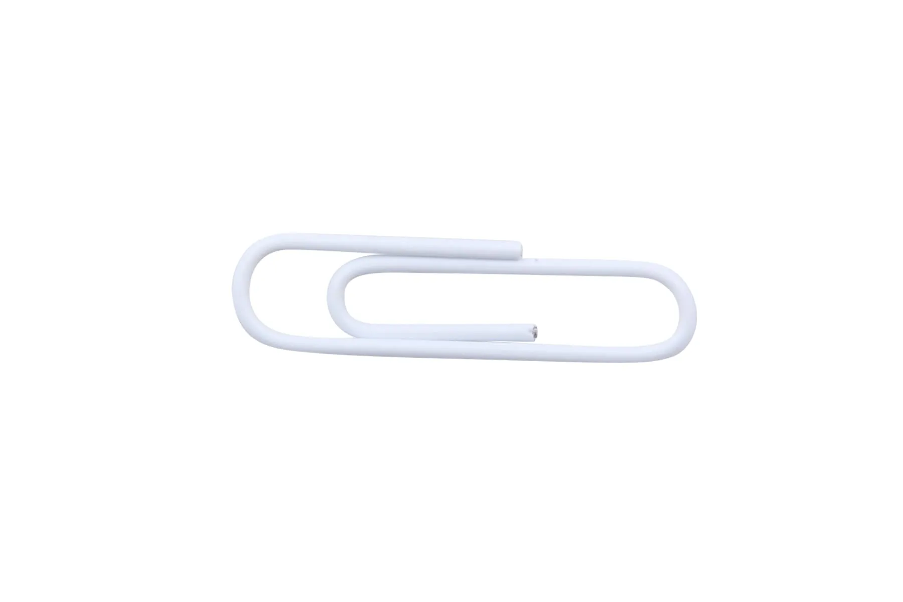 Baumgartens Vinyl Coated Paper Clips #1 Standard Size 100 Pack WHITE (ES-5010)