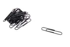 Baumgartens Vinyl Coated Paper Clips Jumbo Size 40 Pack BLACK (ES-4110)