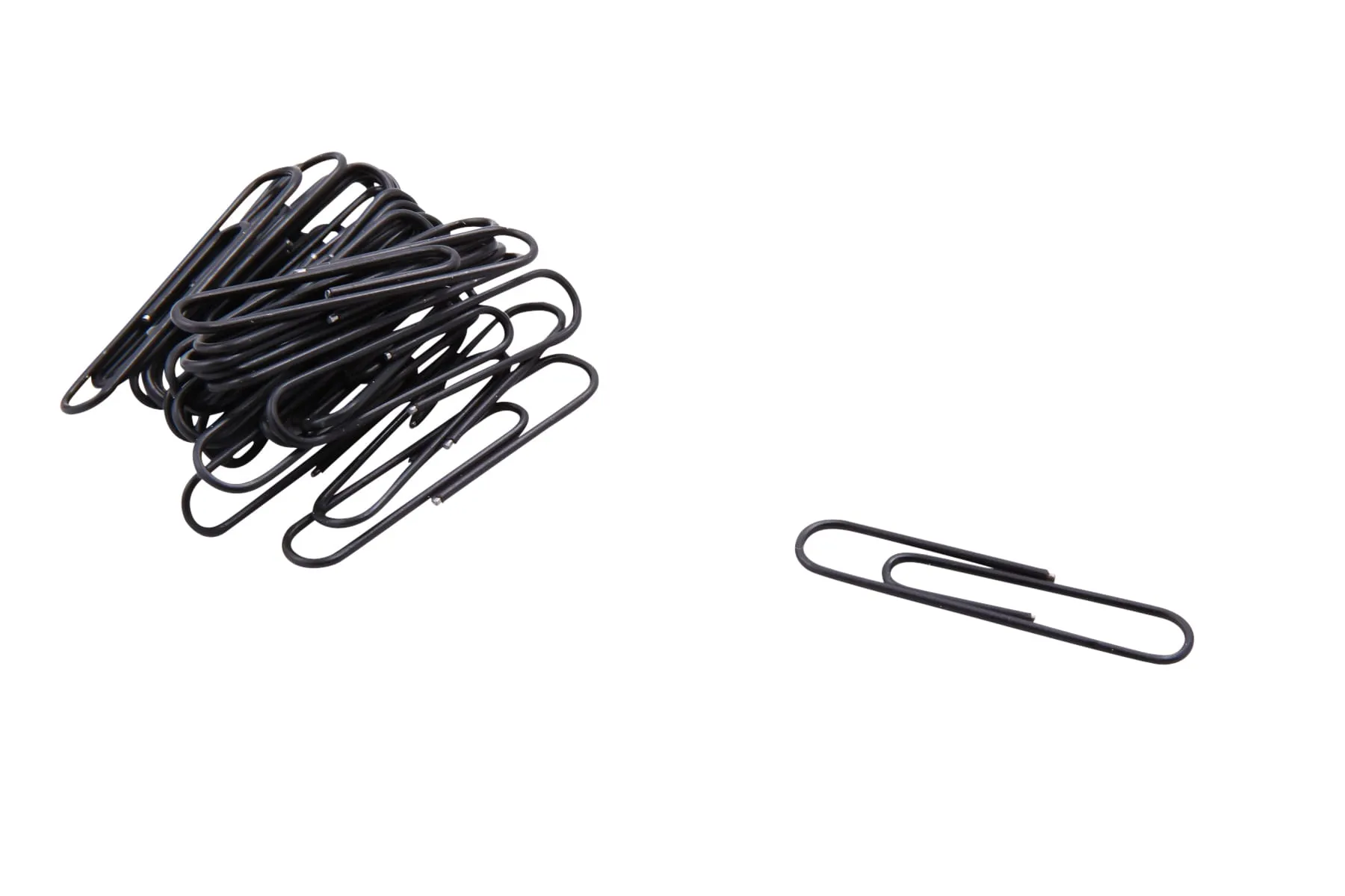 Baumgartens Vinyl Coated Paper Clips Jumbo Size 40 Pack BLACK (ES-4110)