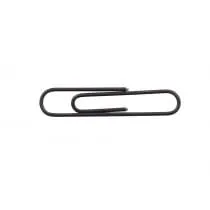 Baumgartens Vinyl Coated Paper Clips Jumbo Size 40 Pack BLACK (ES-4110)