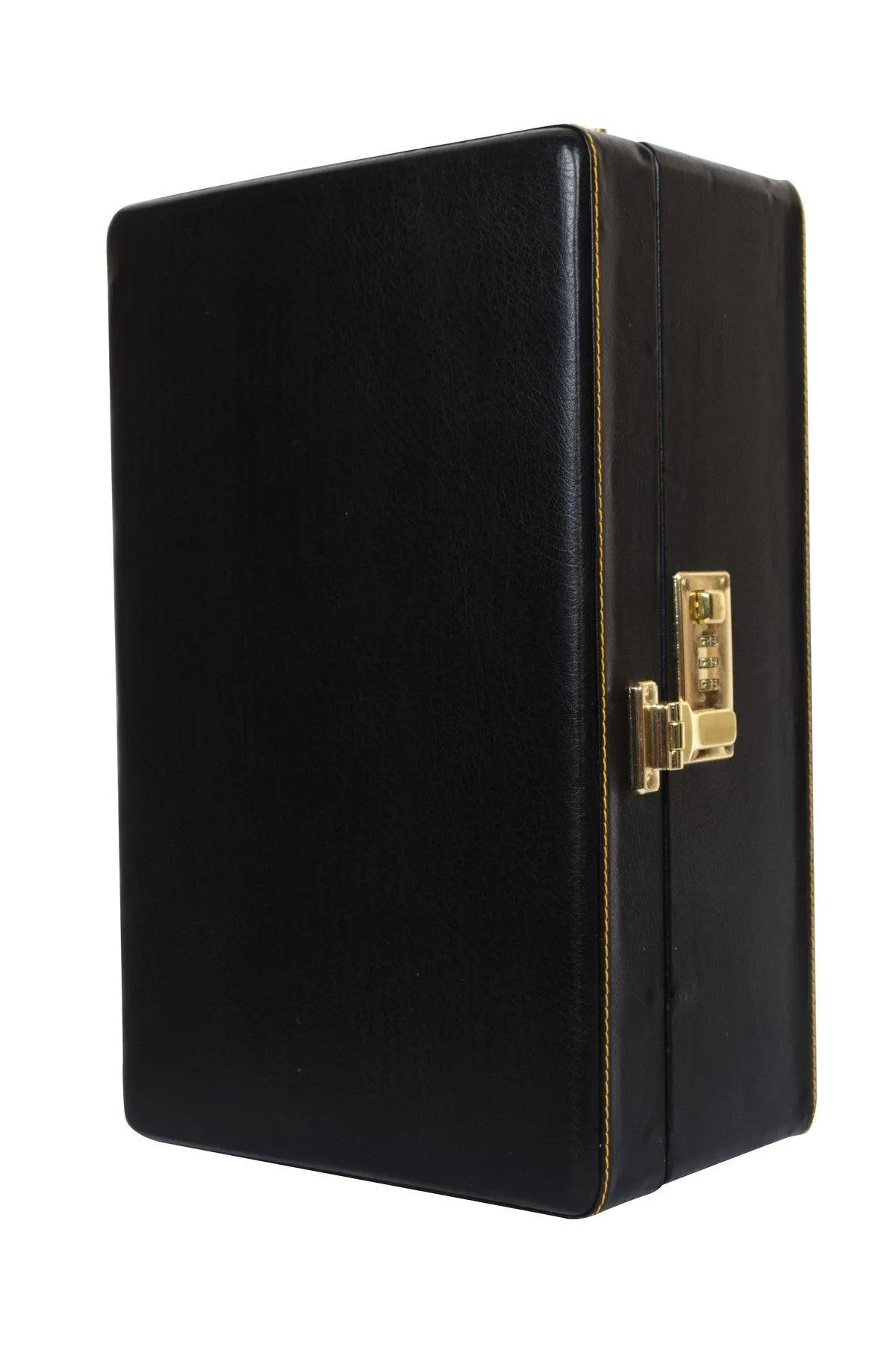 Black Butterfly Portable Leatherette Wood Briefcase Set, Brown