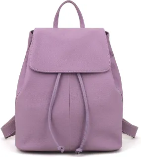 BOYATU Leather Backpack Purse for Women: Ladies Travel Fashion Back Pack - Genuine Leather Bag Casual Handbags for Work (Purple)