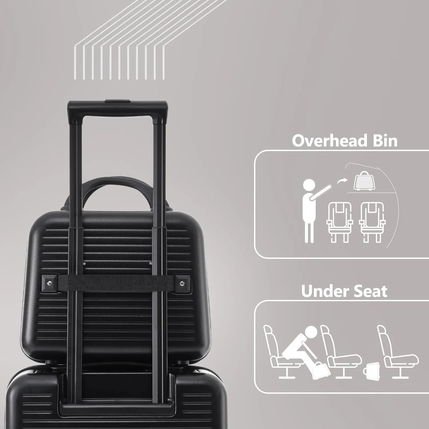 Carry On Luggage, 20 Inch Front Open Luggage with Front Pocket, Lightweight Suitcase with USB Port & Portable Carrying Case, Hardside Expandable with Spinner Wheels & TSA lock (Black)