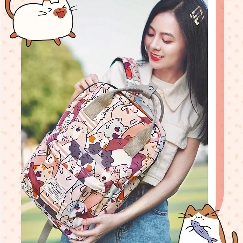 Cartoon Backpacks Shoulder School Bag for Girls College Travel Daypack Bookbag