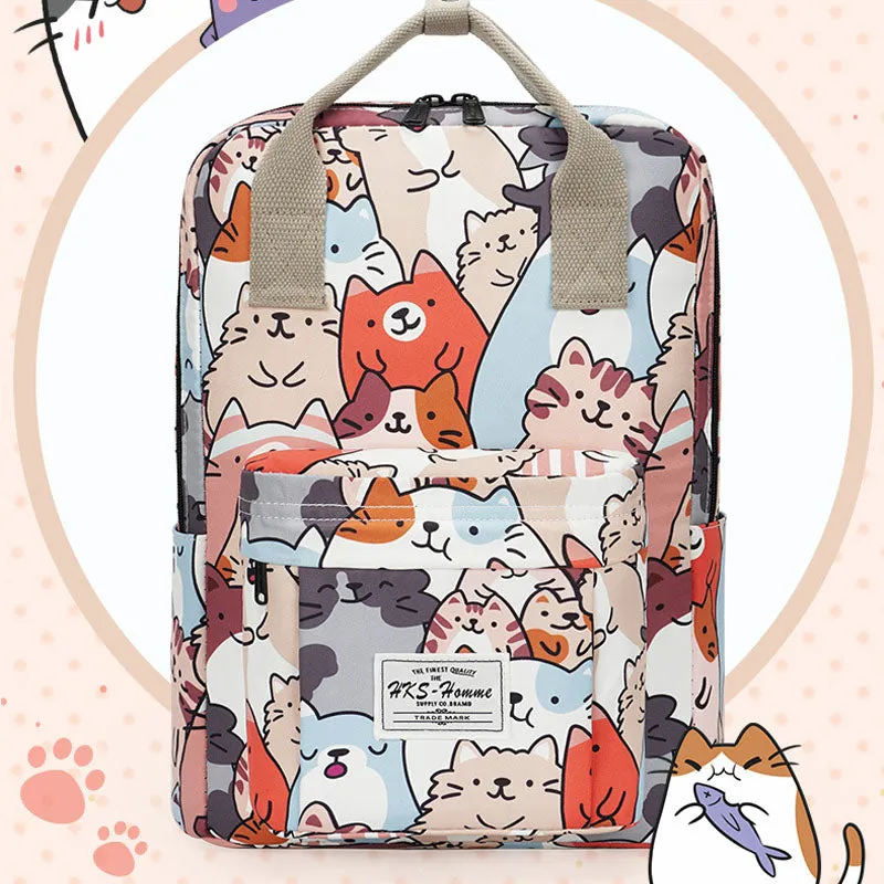 Cartoon Backpacks Shoulder School Bag for Girls College Travel Daypack Bookbag