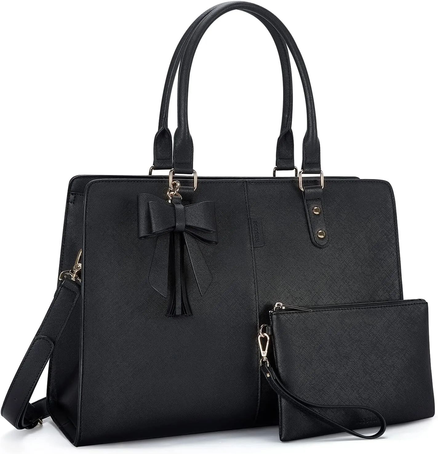 ECOSUSI Laptop Tote Bag Laptop Bag 15.6 inch Work Shoulder Briefcase Computer Messenger with Clutch Satchel Handbag 2 PCS Set