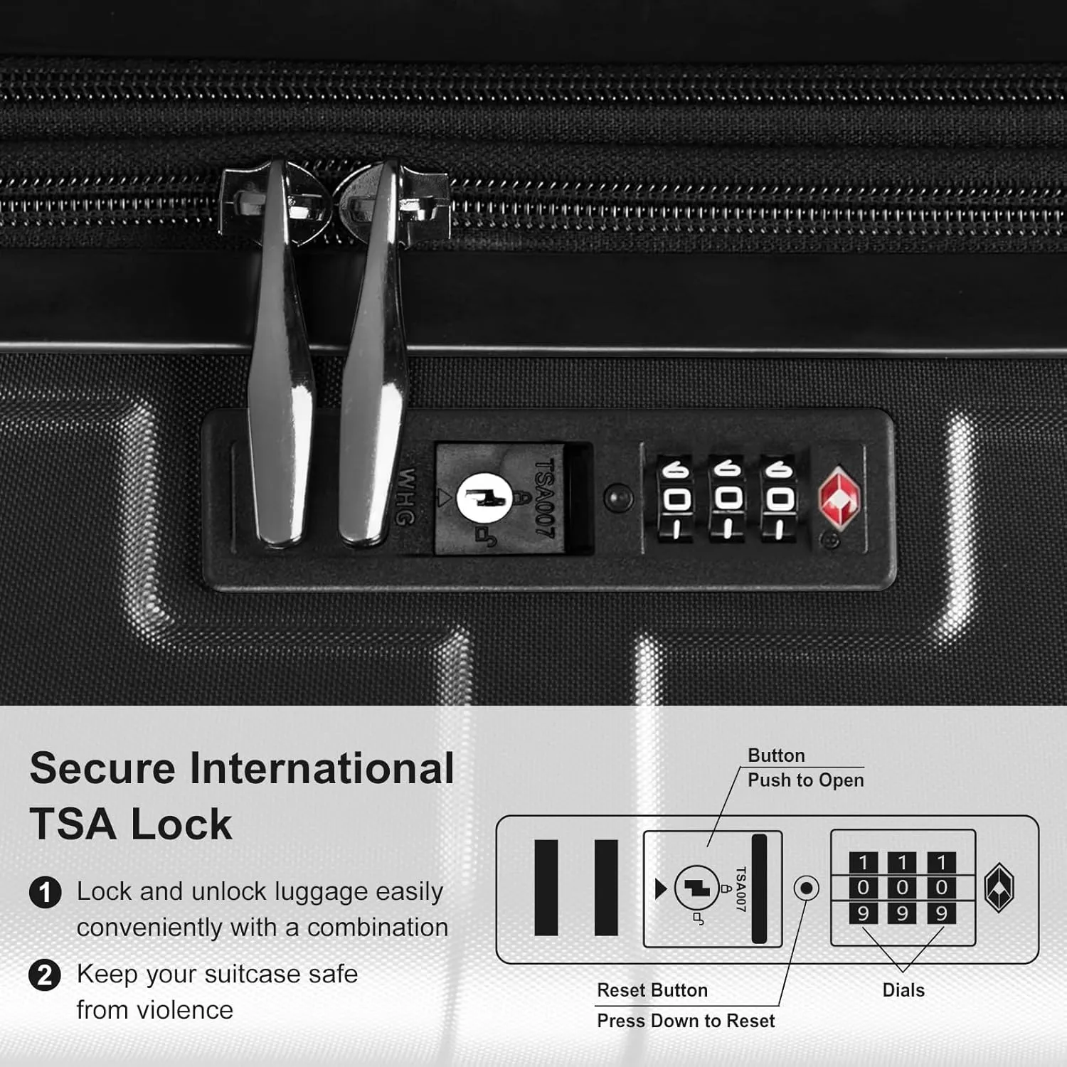 Expandable 24 inch Checked Luggage, ABS PC HardShell Medium Check-in Suitcase with Wheels, Waterproof Durable Rolling Suitcase with TSA Lock for Travel Business - Black, 24In