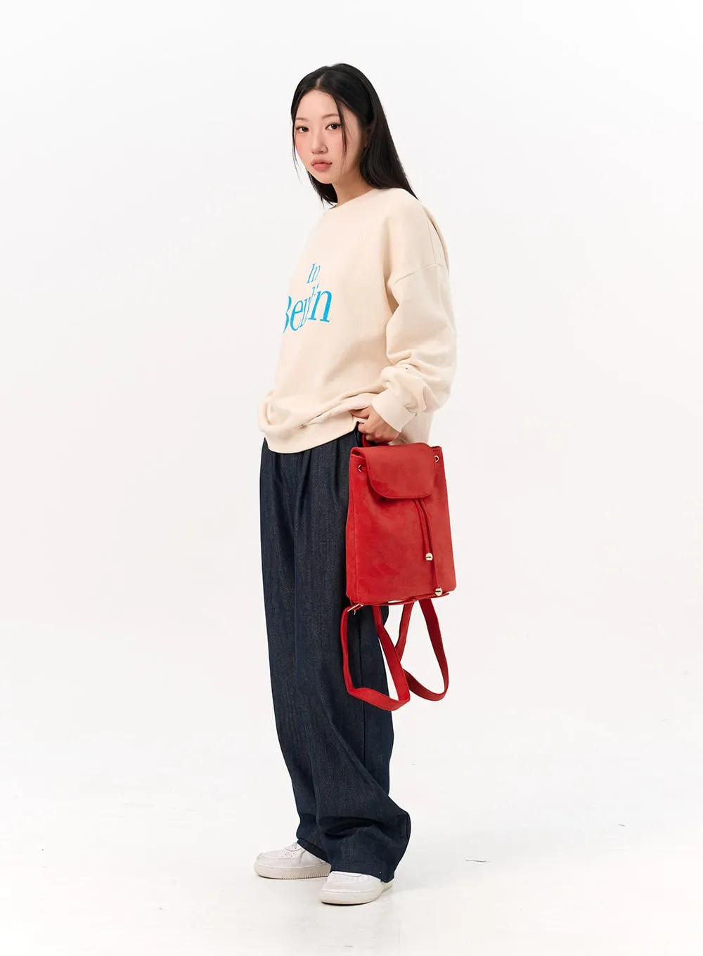 Faux Suede Backpack IO317