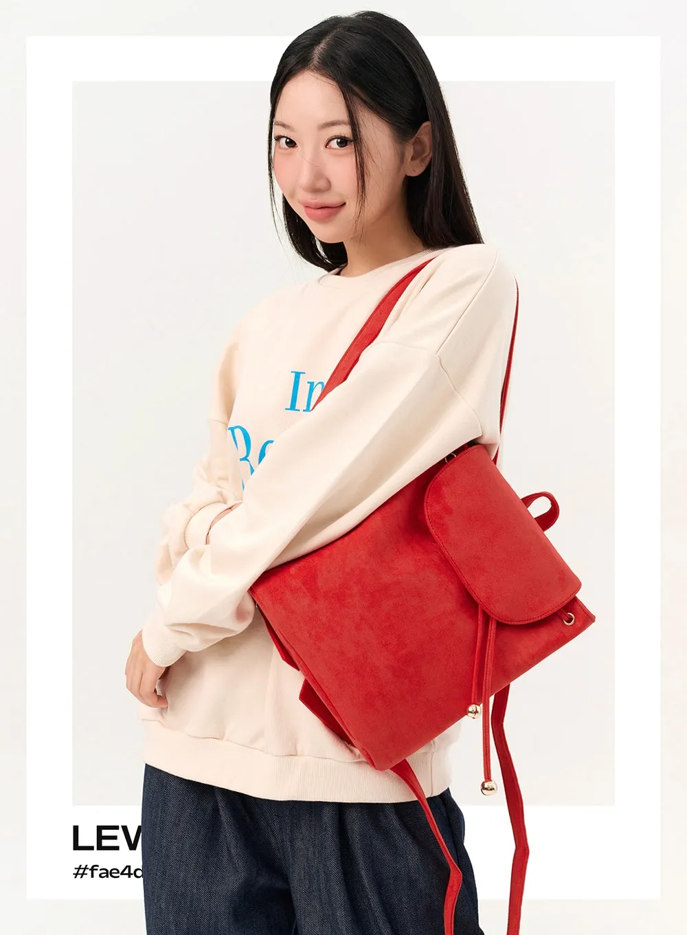 Faux Suede Backpack IO317