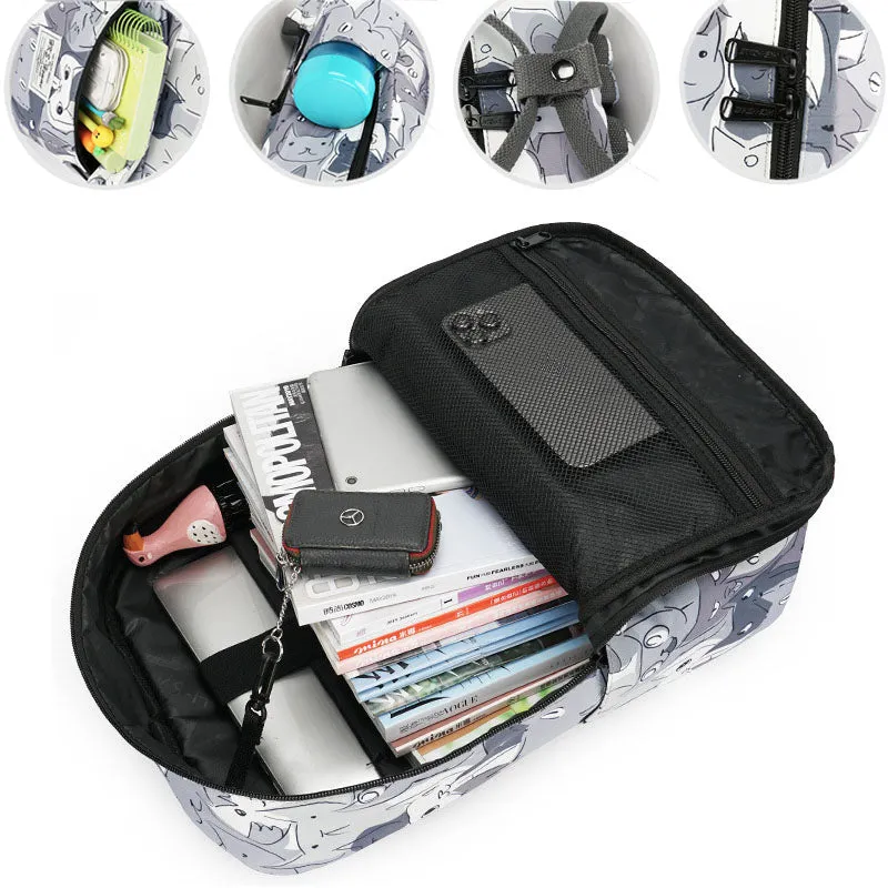 Gray White Cat Backpacks Girls Boys Anti-theft Water Resistant Bookbag