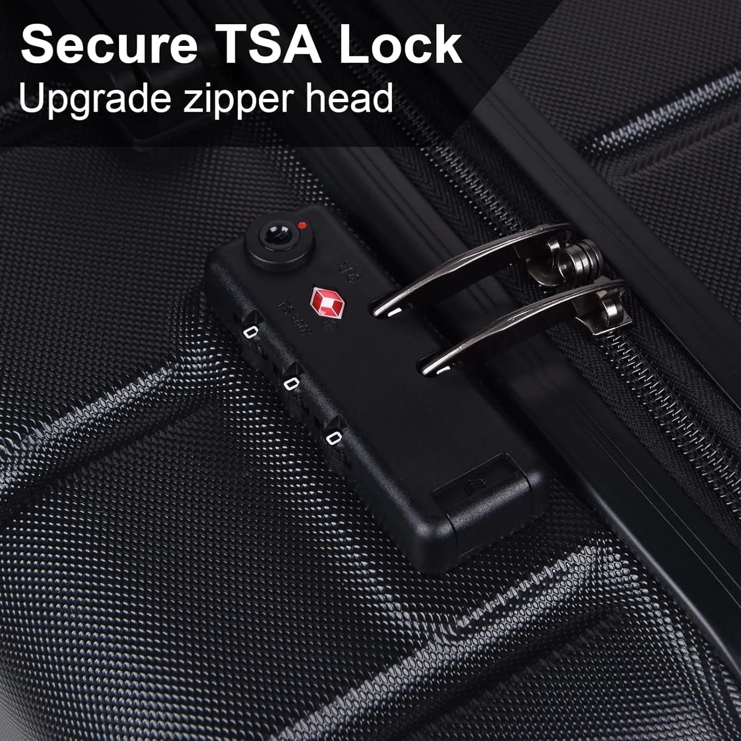 Hardshell Luggage Sets with TSA Lock, Suitcase Set with Spinner Wheels, Rolling Suitcase with Logo, Carry-On Luggage, Lightweight Durable Design, Great Choice for Travel(24IN Black)
