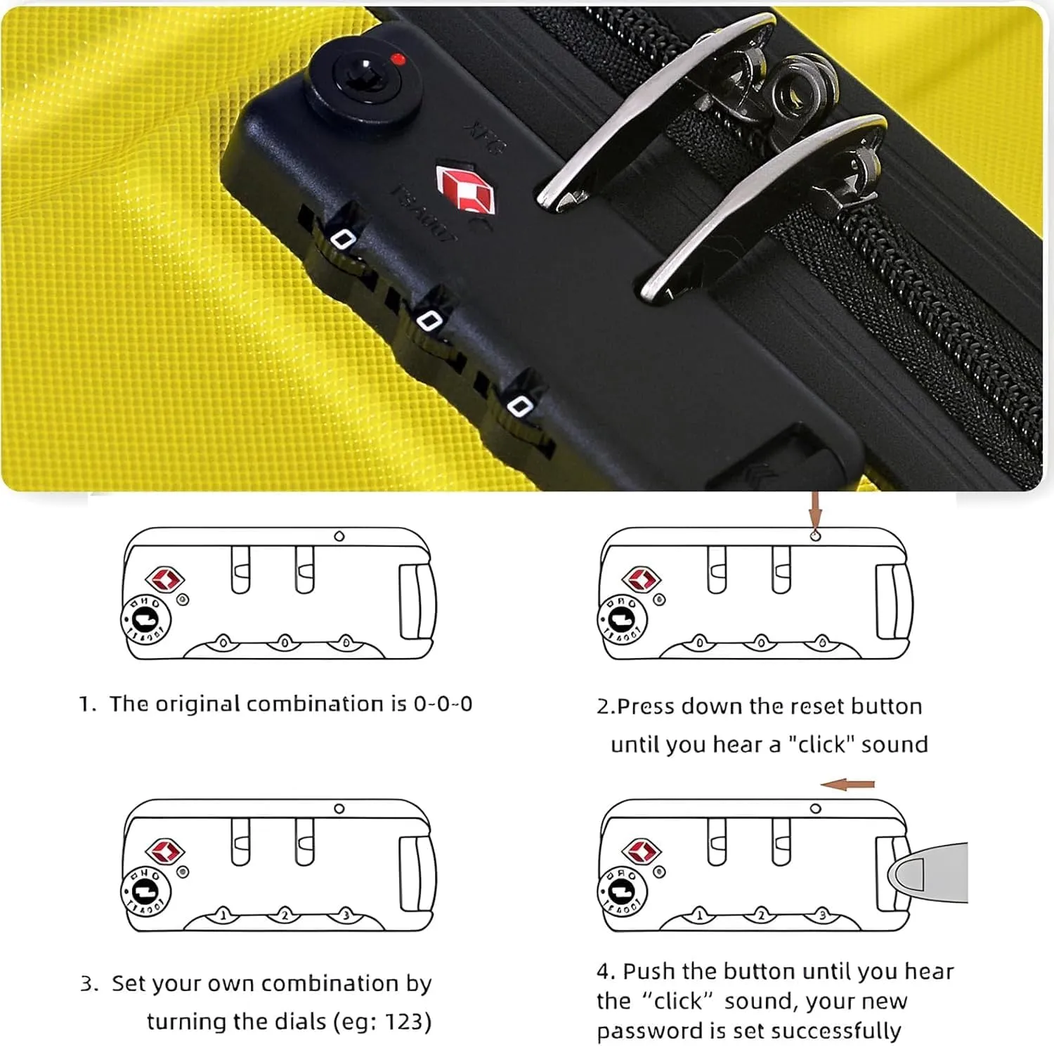 Hardshell Luggage Sets with TSA Lock, Suitcase Set with Spinner Wheels, Rolling Suitcase with Logo, Carry-On Luggage, Lightweight Durable Design, Great Choice for Travel(24IN28IN Yellow)