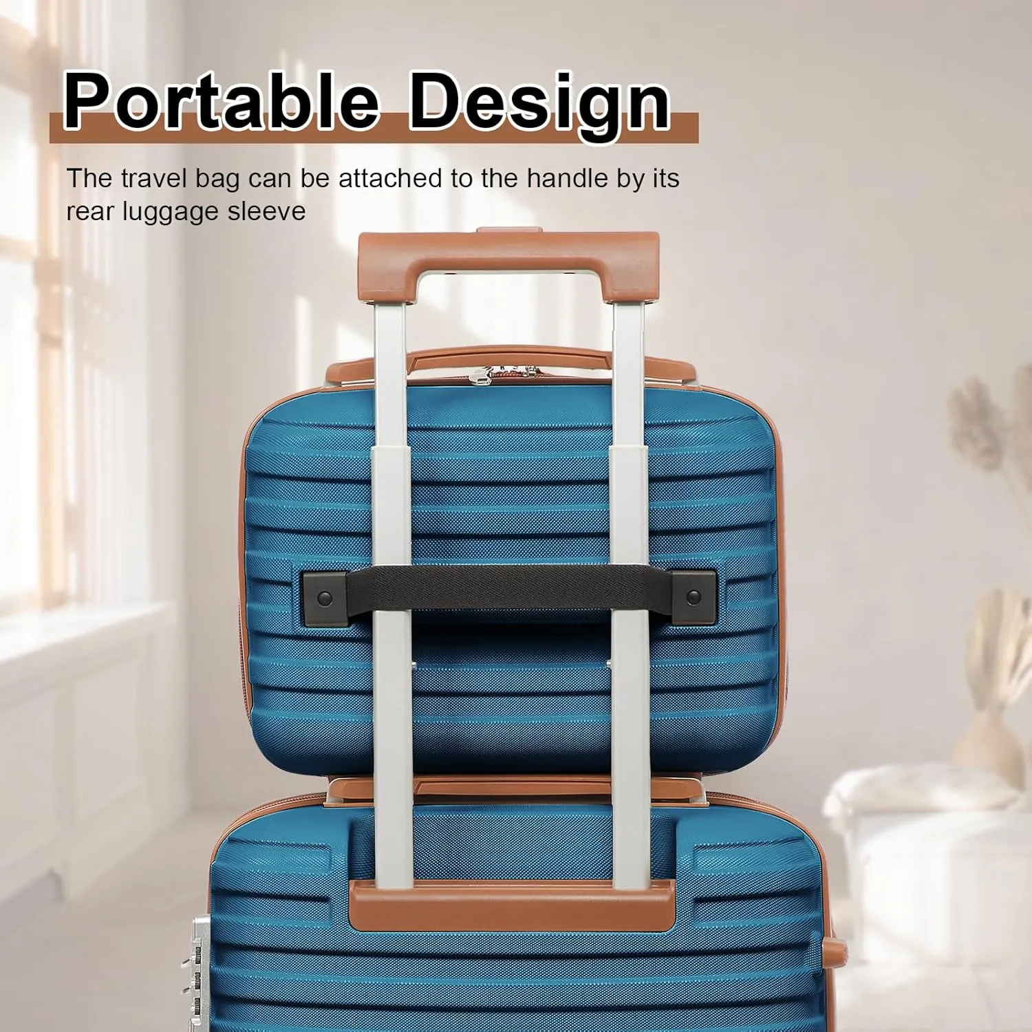 Joyway Luggage Set 3 Piece Suitcase Sets with Spinner Wheel,Hardside Expandable Travel Laggage with TSA Lock (13/20/24/28 Blue brown