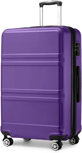 Kono 28 Inch Luggage Expandable Suitcase Lightweight with Spinner Wheels TSA Lock Hardside Large Checked Luggage Durable Rolling Suitcase Purple