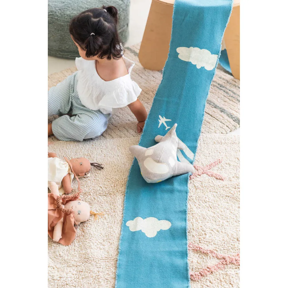 Lorena Canals Ride & Roll Airplane Machine Washable Textile Toy - 16x26x22cm