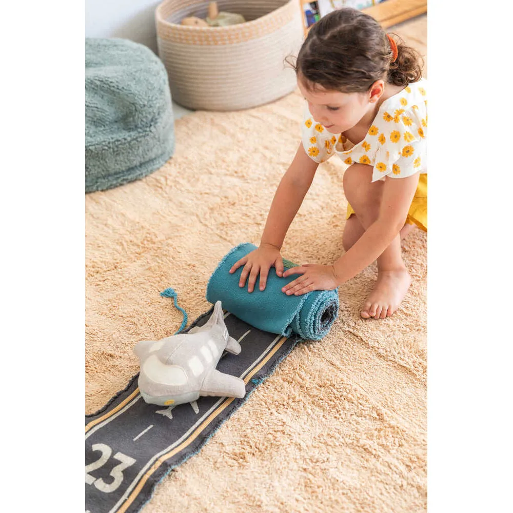 Lorena Canals Ride & Roll Airplane Machine Washable Textile Toy - 16x26x22cm