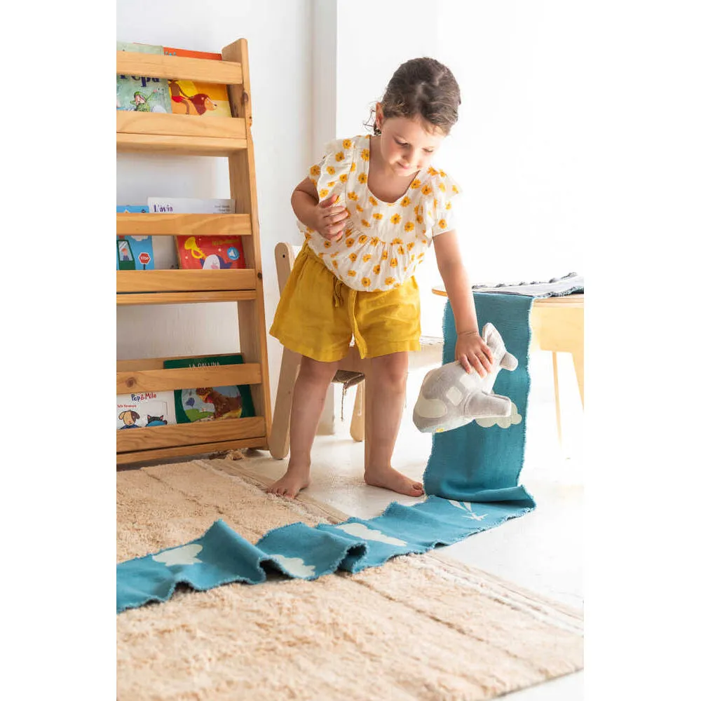 Lorena Canals Ride & Roll Airplane Machine Washable Textile Toy - 16x26x22cm