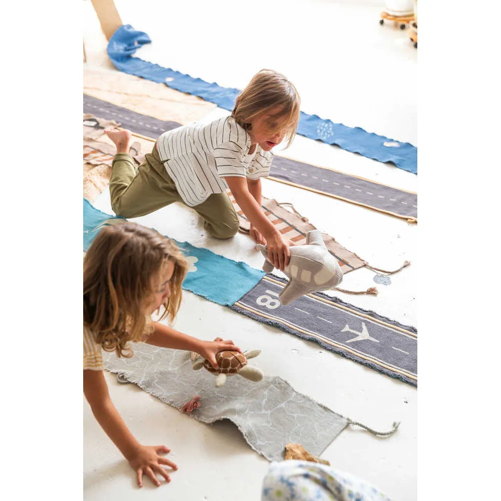 Lorena Canals Ride & Roll Airplane Machine Washable Textile Toy - 16x26x22cm
