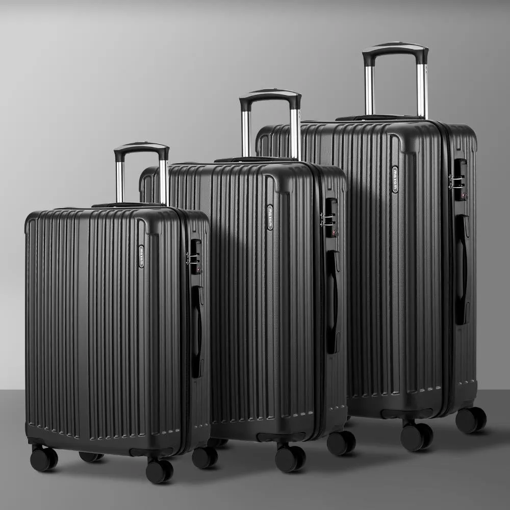 Mazam 3PCS Luggage Set Travel TSA Lock ABS Case Grey