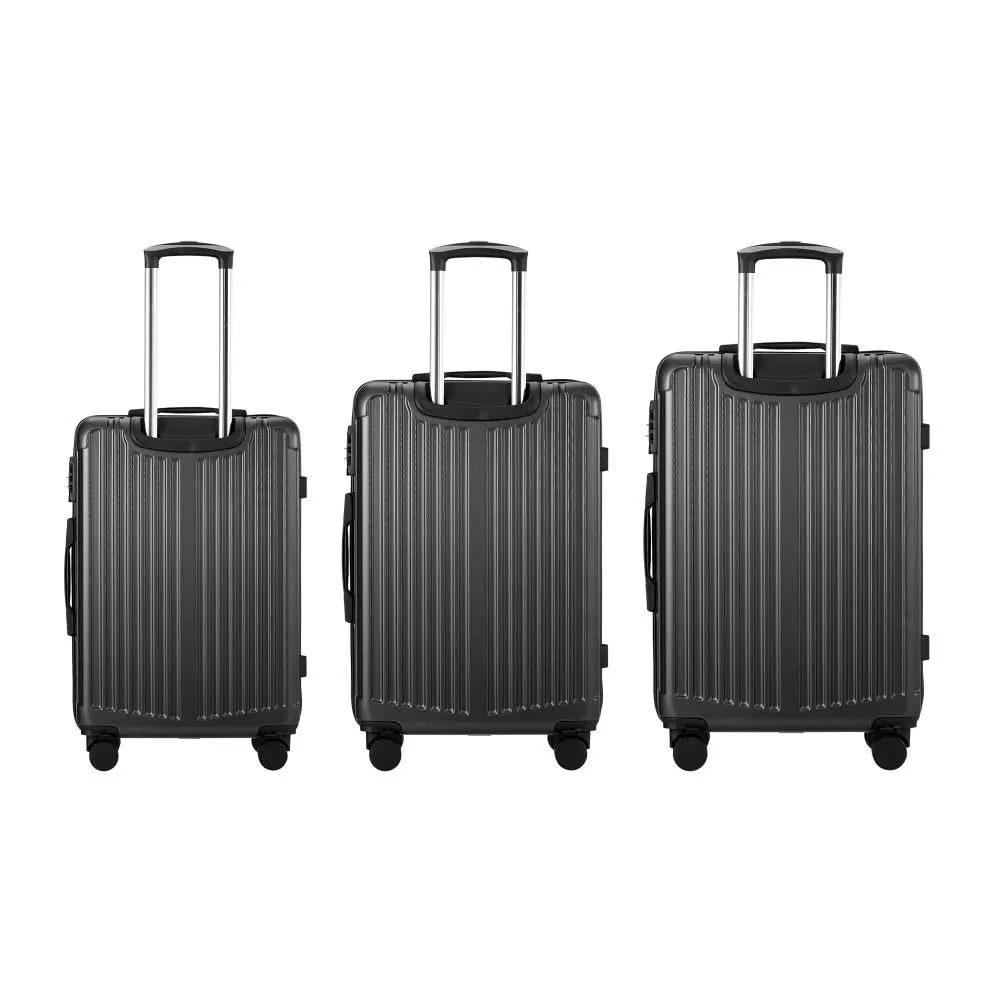Mazam 3PCS Luggage Set Travel TSA Lock ABS Case Grey