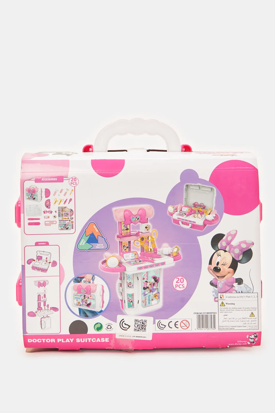 Pink And Fuchsia Minnie Doctor Play Suitcase (20 Piece)