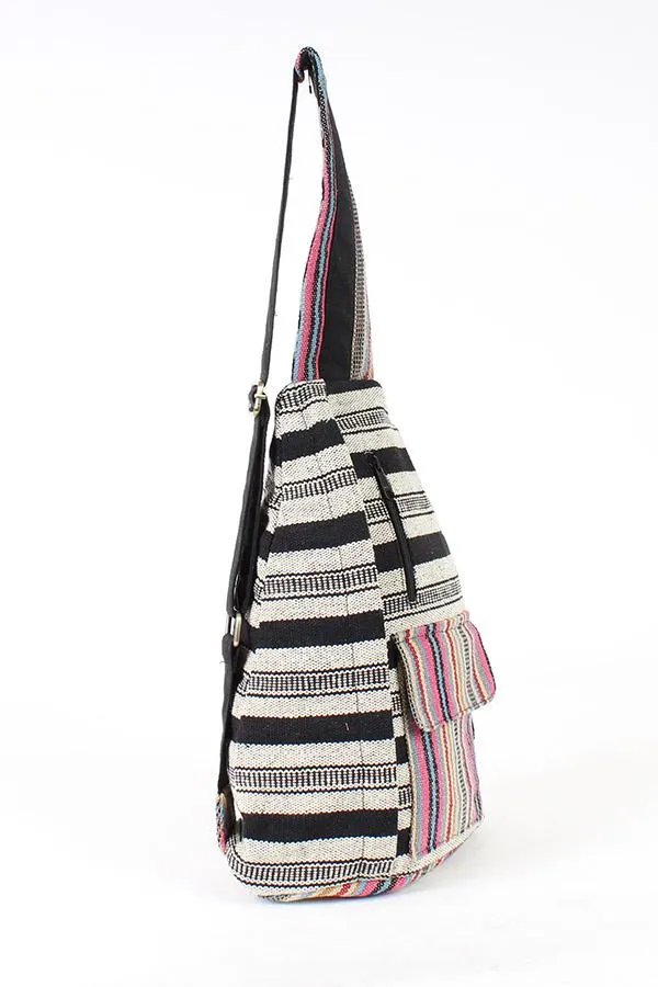 Rustic Stripe Crossbody Sling Backpack