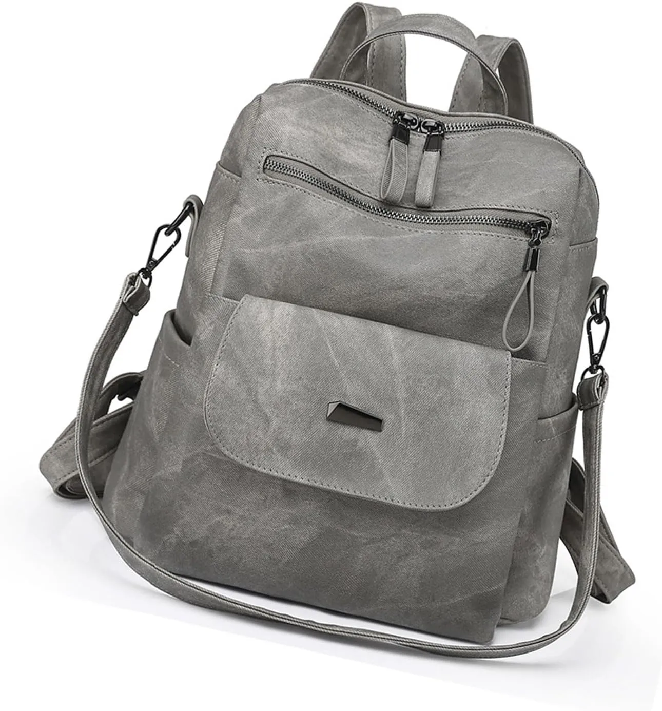 School Daypack，PU Leather Backpack Purse for Women Fashion Shopping Bag Multipurpose Handbag Ladies Shoulder Bags Large Travel Daypack