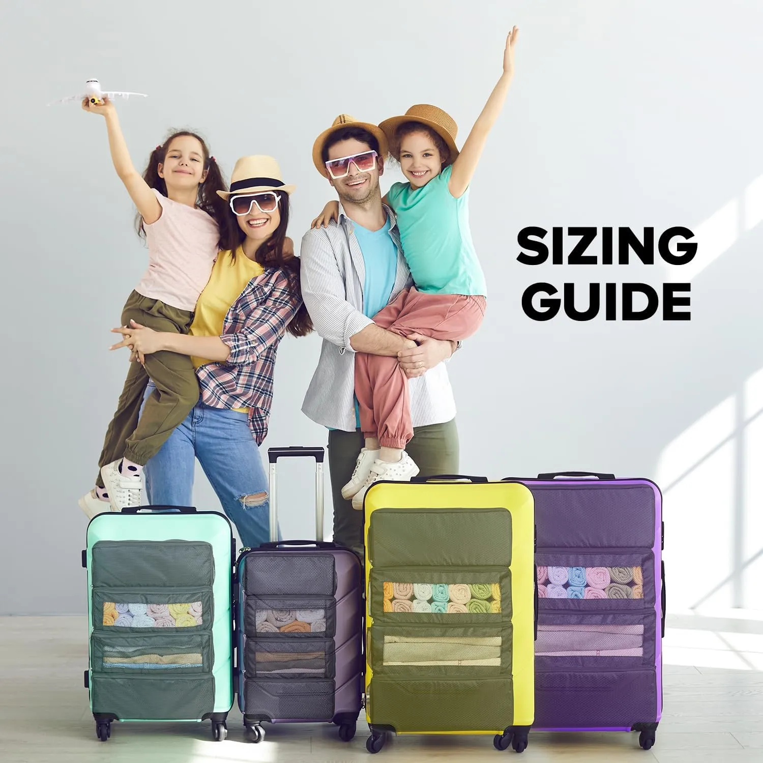 Suitcase Organizer, Travel Luggage Organizer Hanging Shelves Packing Cube Closet/Collapsible Portable Travel Organizer for Carry-on, Black-M, Medium, Modern