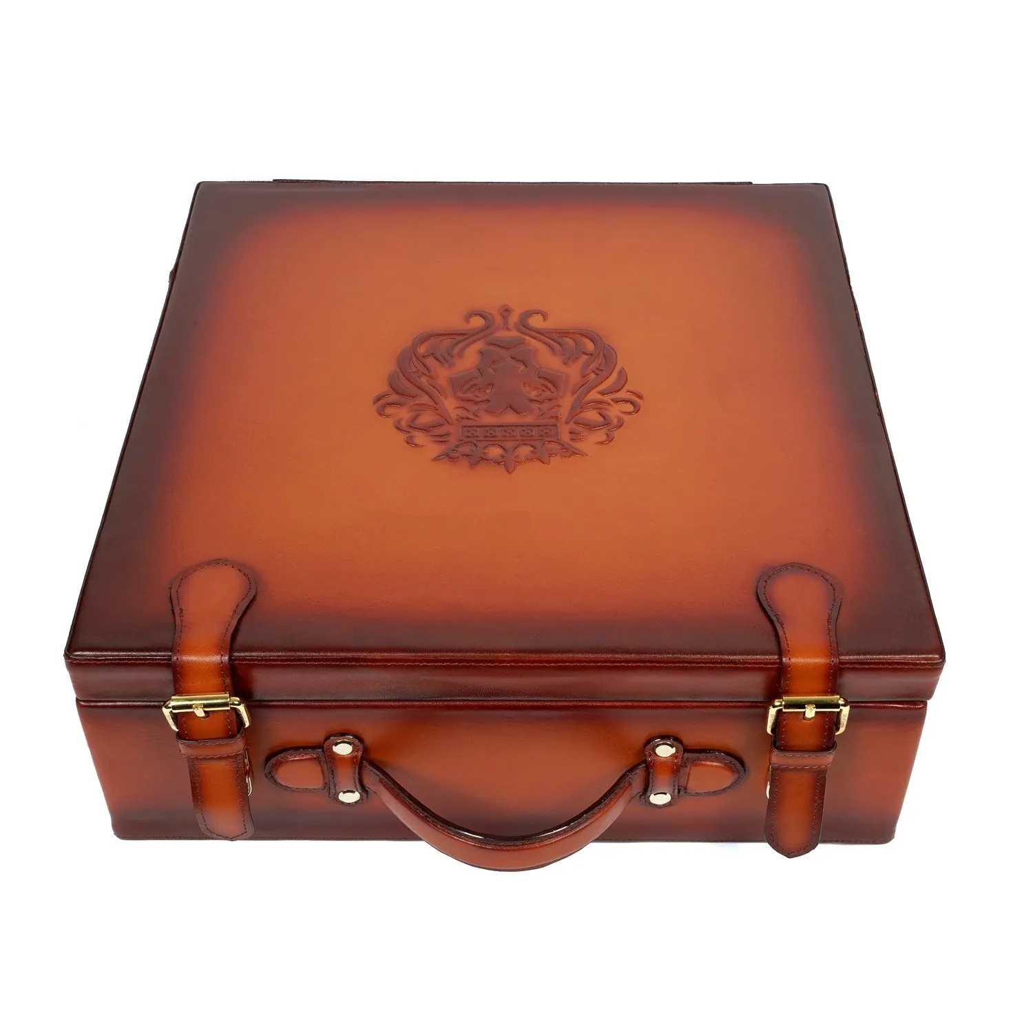 Tan Shoe Case in Genuine Leather