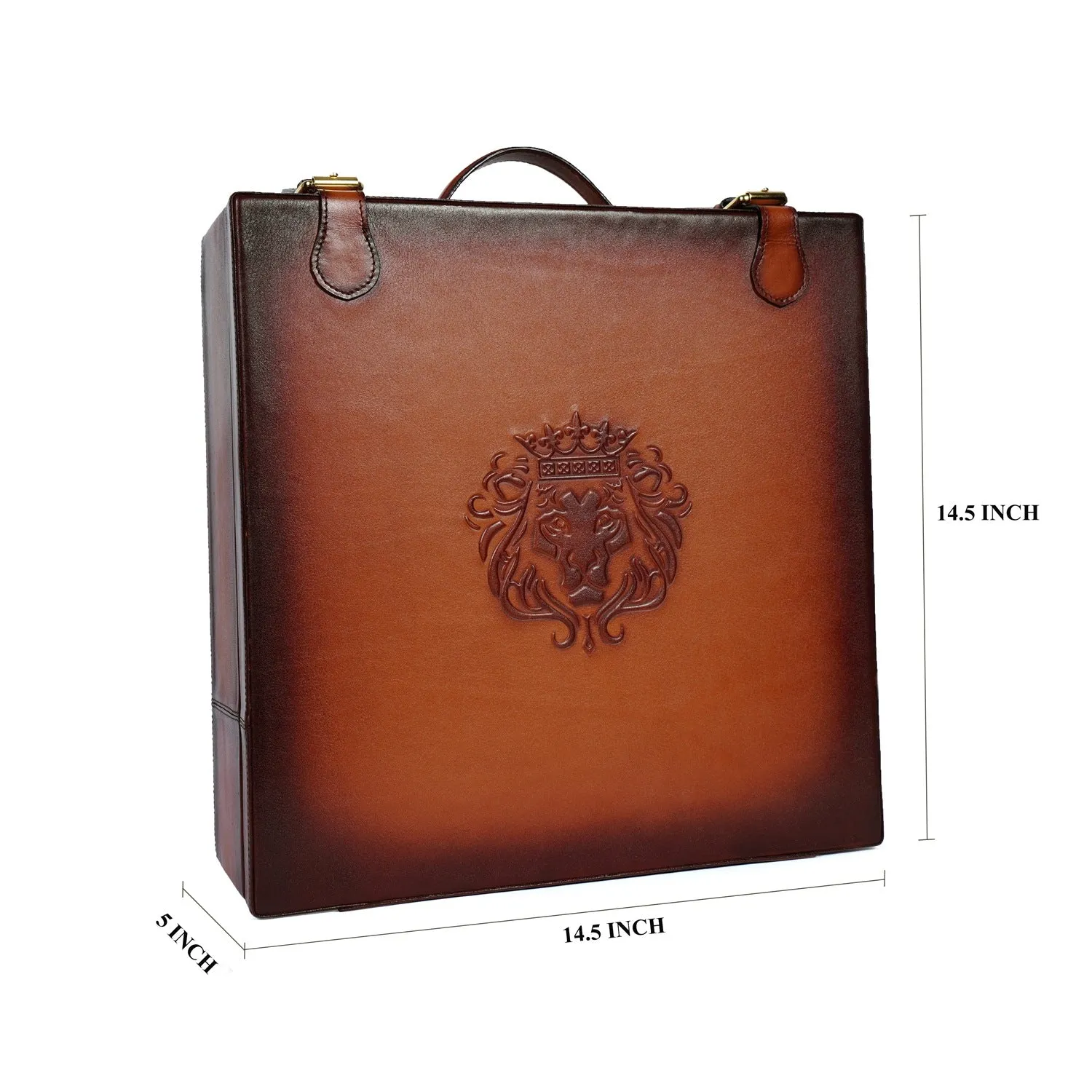 Tan Shoe Case in Genuine Leather