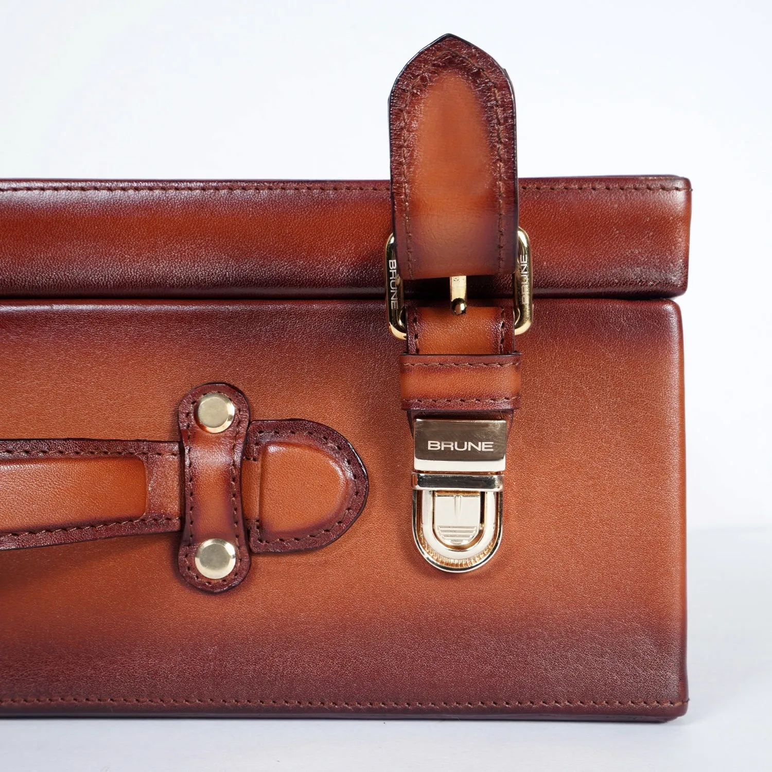 Tan Shoe Case in Genuine Leather