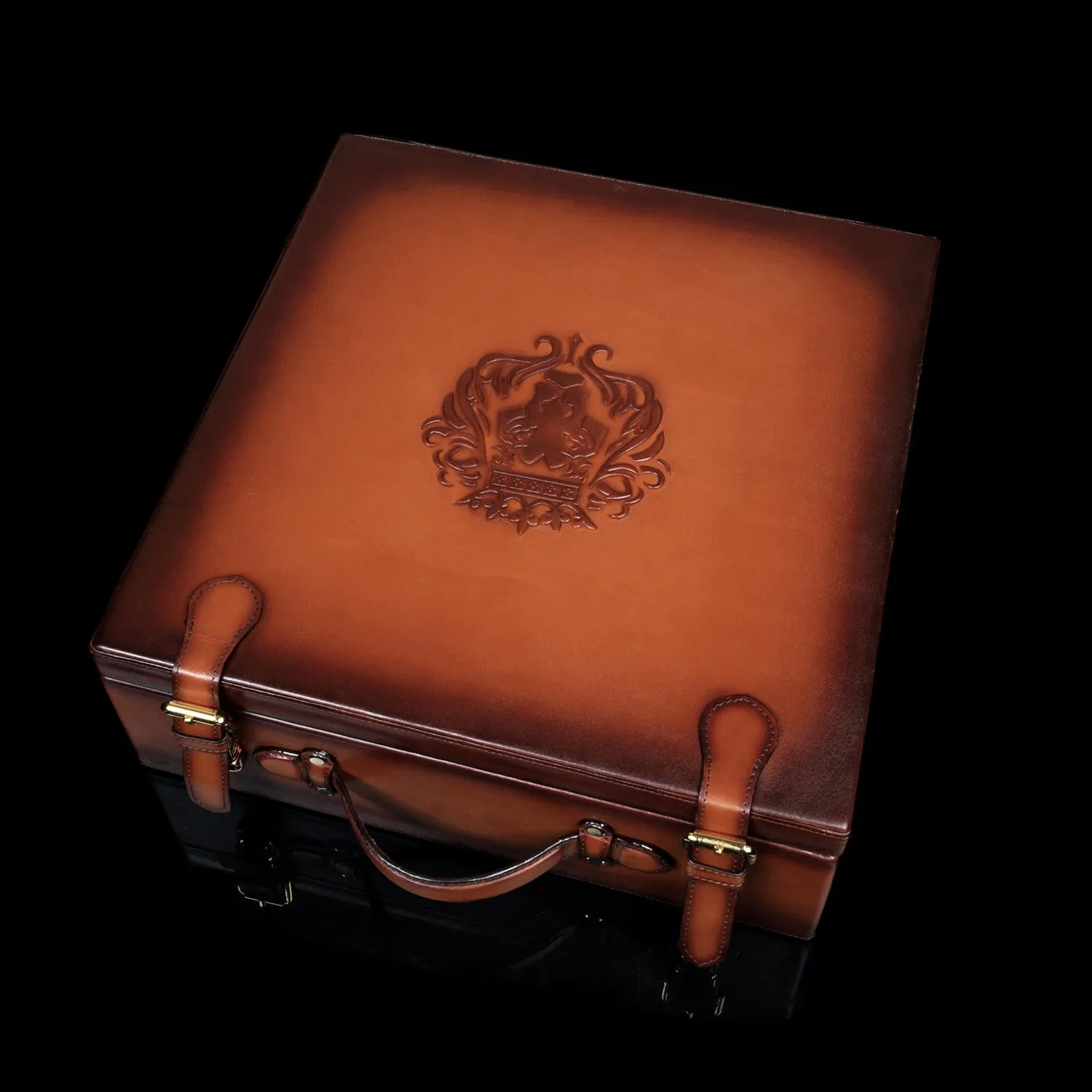 Tan Shoe Case in Genuine Leather
