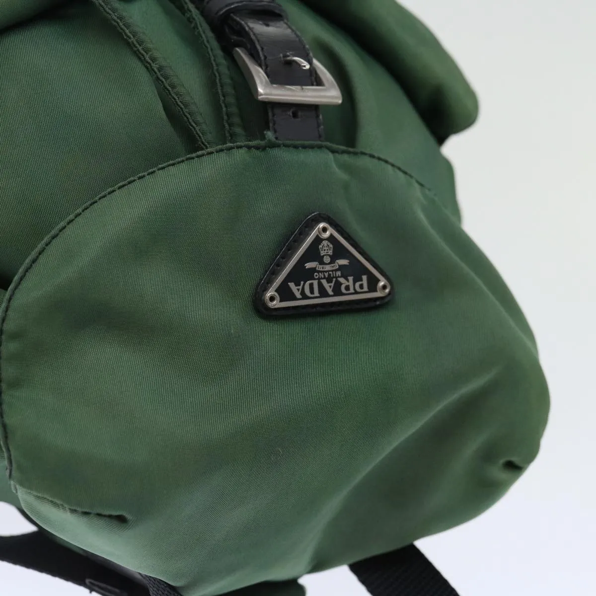 Trendy Inspired Prada Backpack Nylon Green Auth 71296