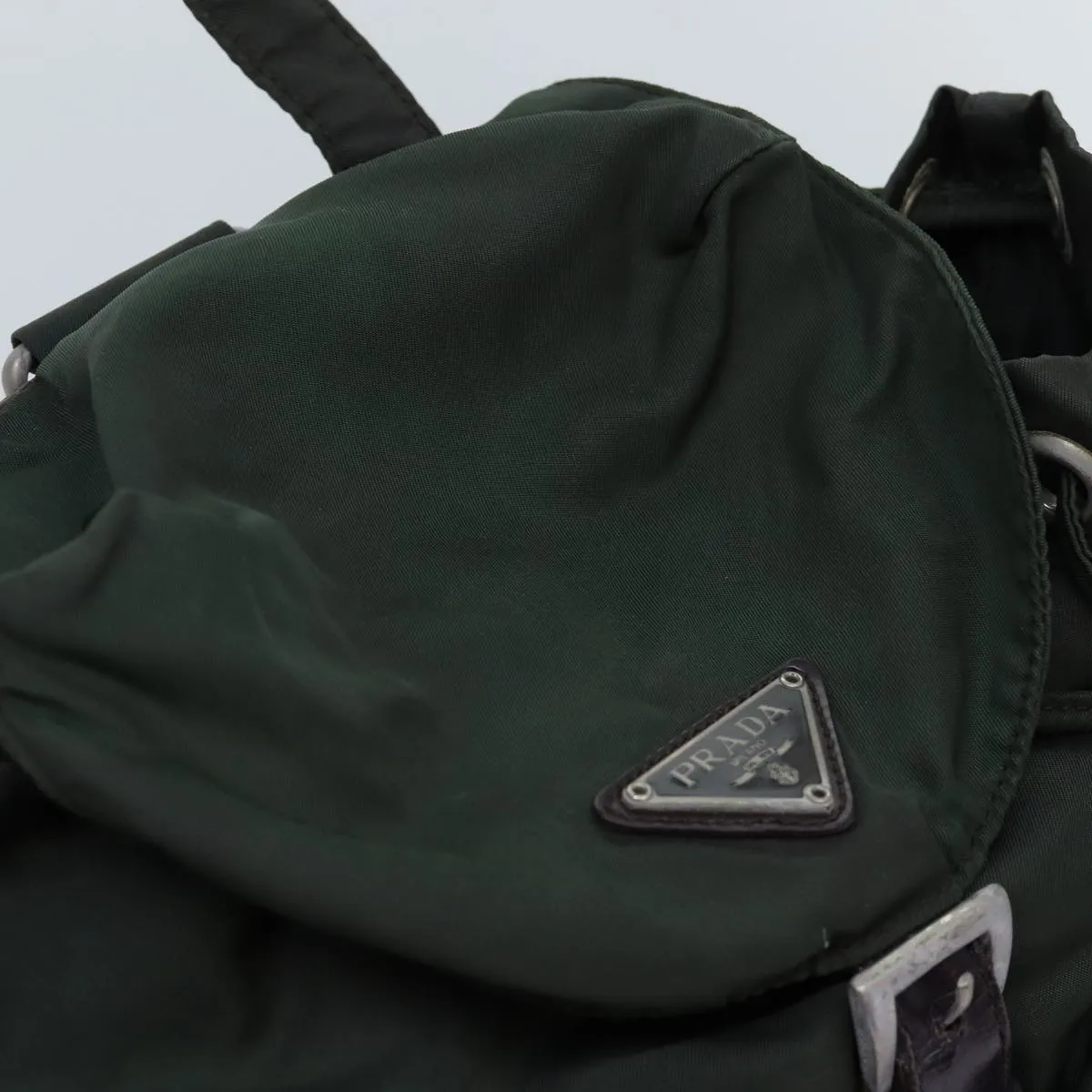 Trendy Inspired Prada Backpack Nylon Khaki Auth Ac2971
