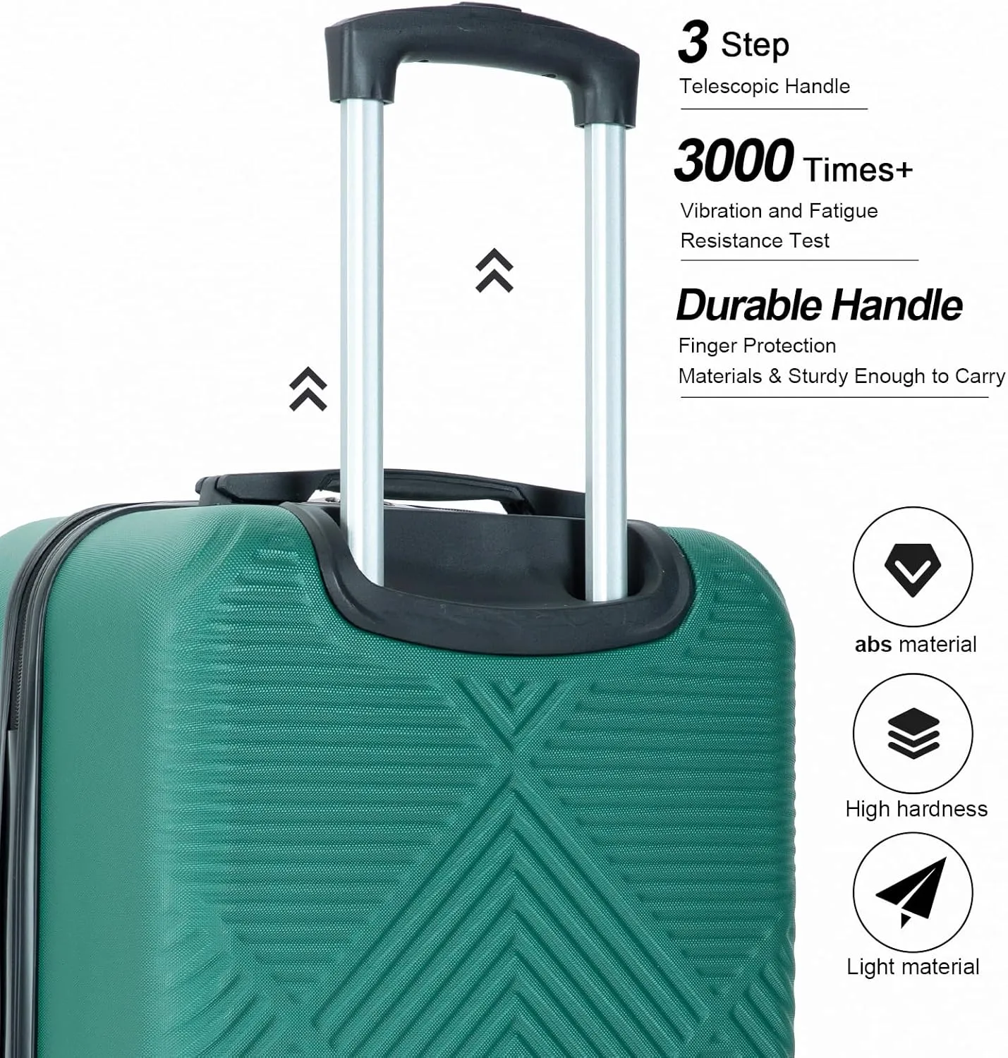 Tripcomp 2 Piece Carry on Luggage Set, Airline Approved 20 Inch Luggage with Cosmetic Case HardShell Suitcase with Spinner Wheels, Lightweight Durable Hardside Suitcases Set, Dark Green, 2-piece set,