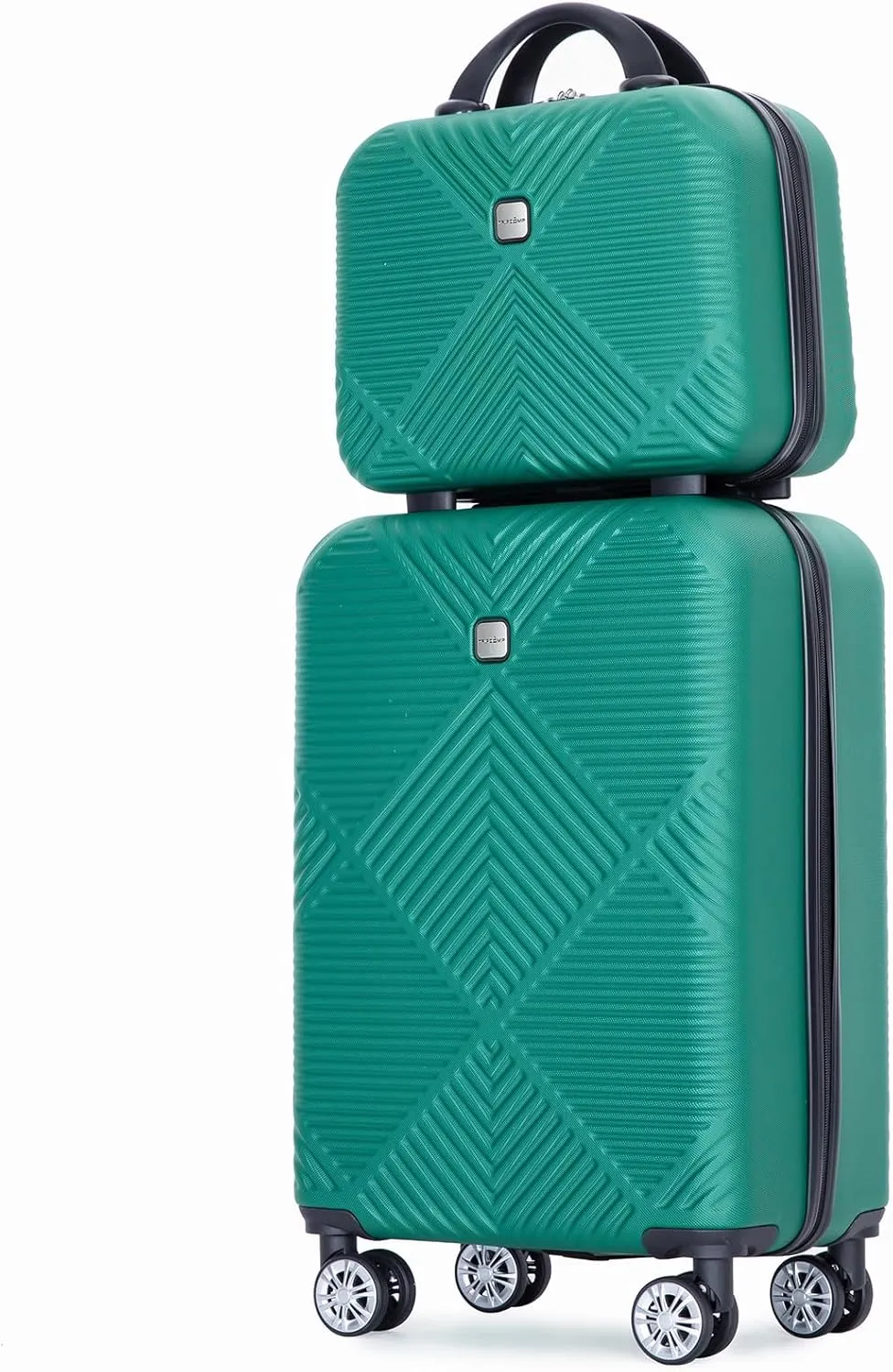 Tripcomp 2 Piece Carry on Luggage Set, Airline Approved 20 Inch Luggage with Cosmetic Case HardShell Suitcase with Spinner Wheels, Lightweight Durable Hardside Suitcases Set, Dark Green, 2-piece set,