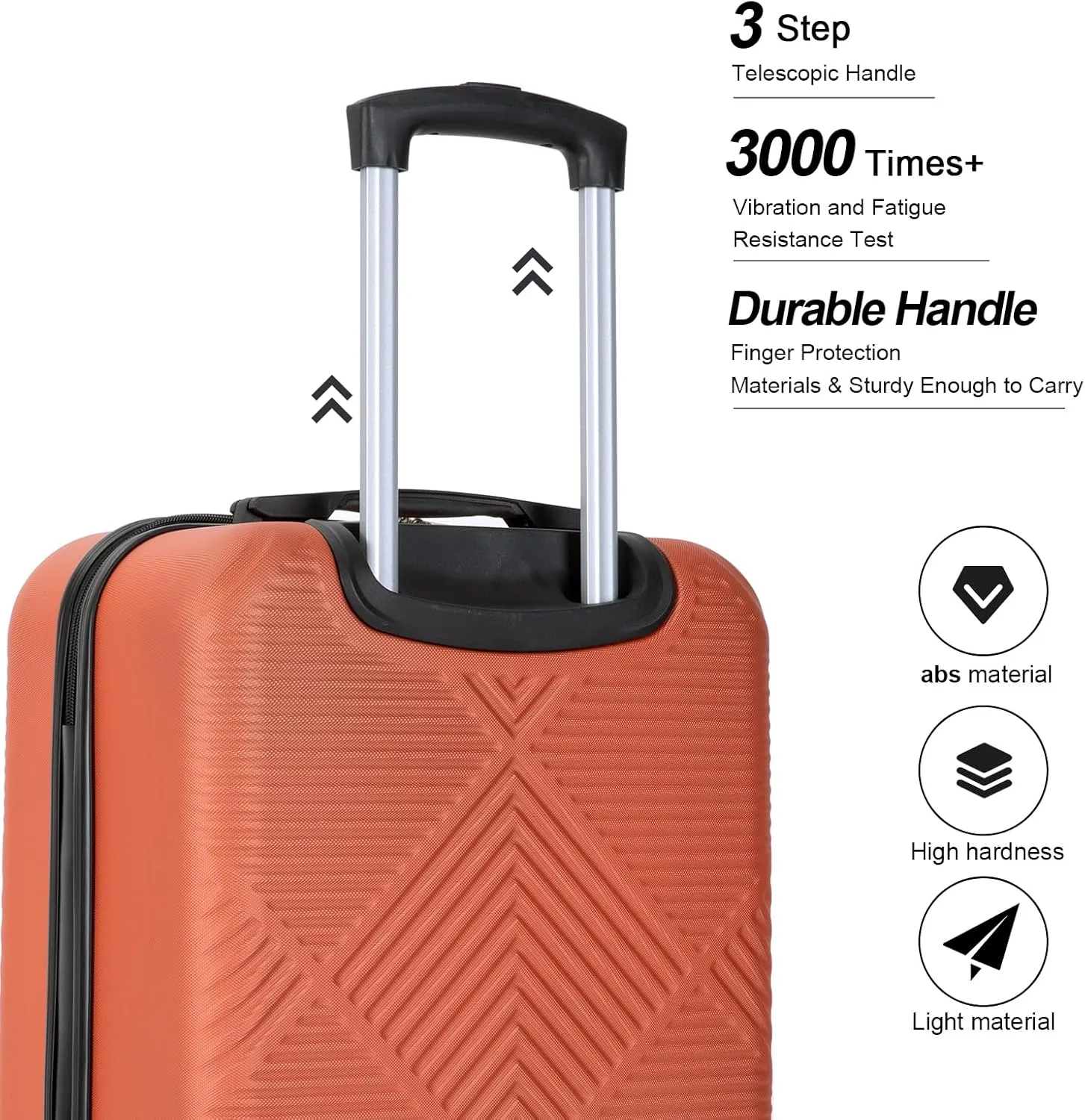 Tripcomp 2 Piece Carry on Luggage Set, Airline Approved 20 Inch Luggage with Cosmetic Case HardShell Suitcase with Spinner Wheels, Lightweight Durable Hardside Suitcases Set, Orange, 2-piece set, 2