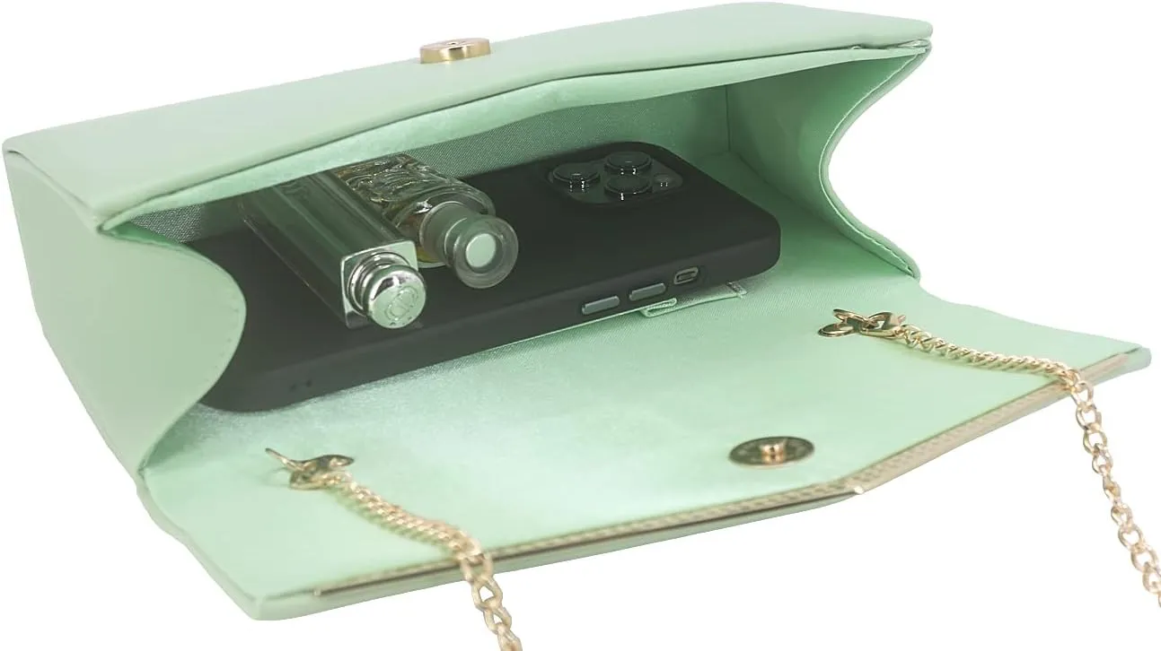 Women’s Evening Handbag Vegan Leather Ladies Envelope Clutch Classic Elegant Purse Bags