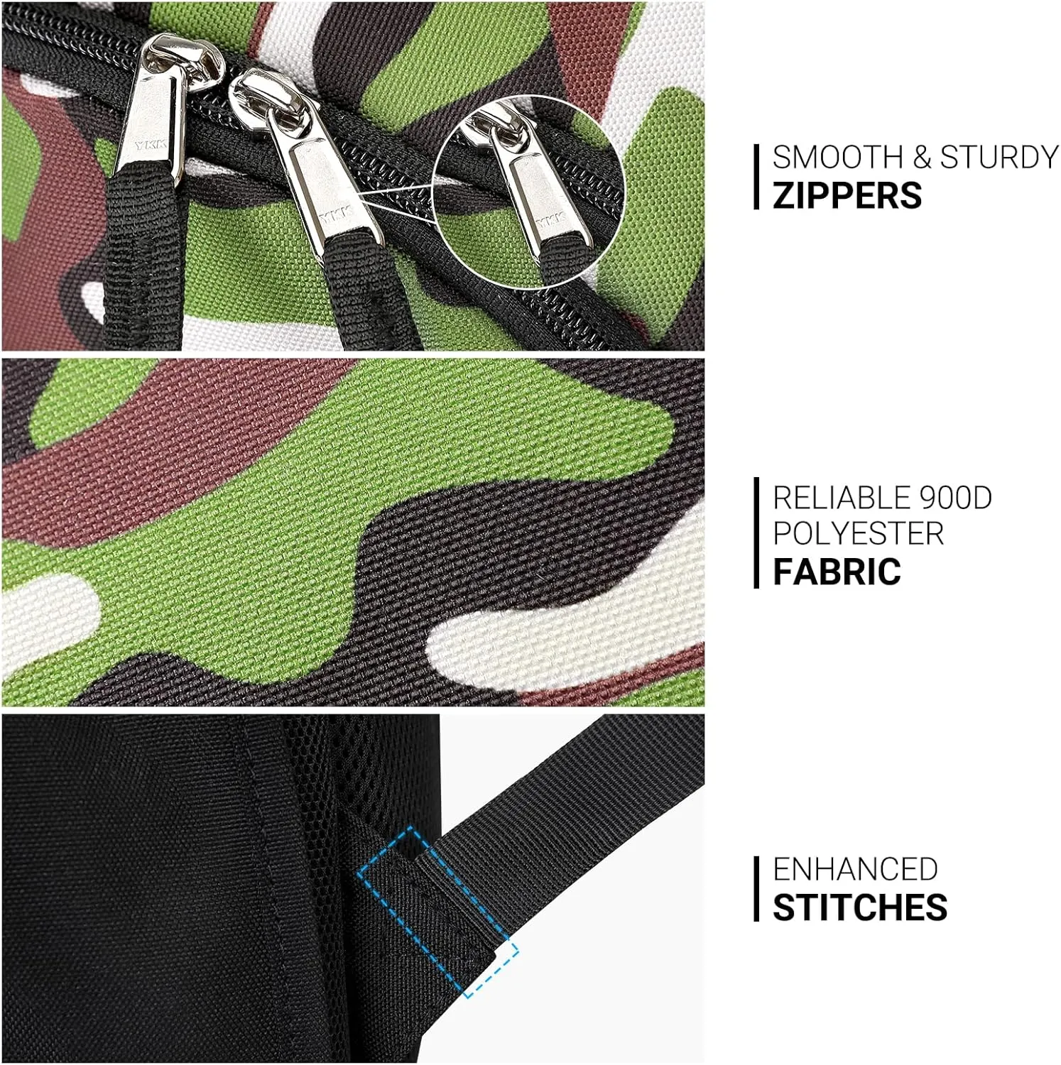ZORFIN Backpack for School, Travel: Bookbag for Girls Boys - Kids Backpack with Multi Compartments - Army Green