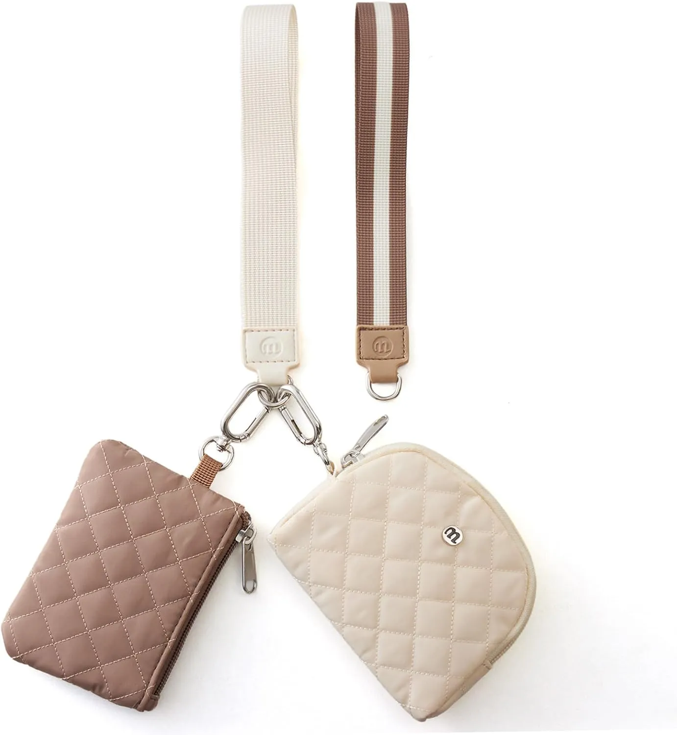 ZRRAJOY Mini Zip Around Wristlet Wallet for Women - Dual Pouch Coin Purse with 2 Straps, Keychain & Wristlet, Small Cute Clutch for Teen Girls, Compact Organizer for Cards, Keys, and Coins,
